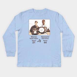 Hammerin' Hank Aaron • Warren Hooks Spahn Kids Long Sleeve T-Shirt